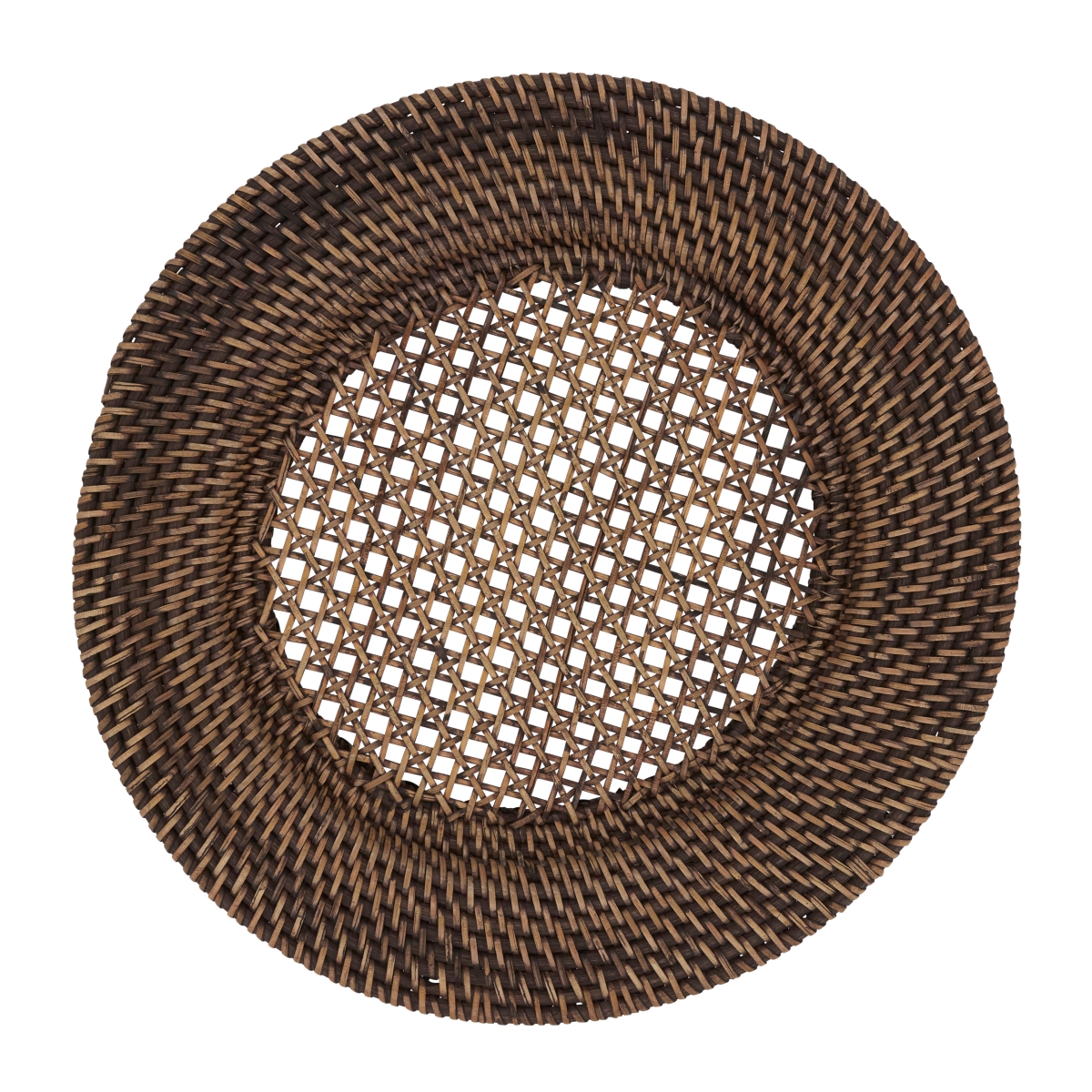 Picture of SARO CH714.BR13R 13 in. Handmade Rattan Charger Plates  Brown - Round - Set of 4