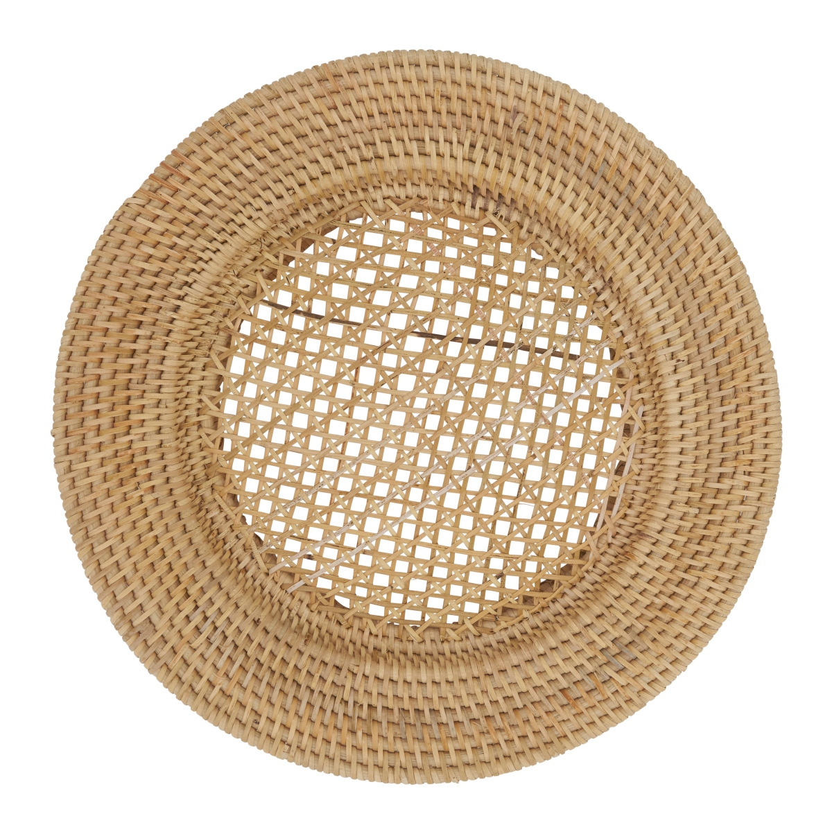 Picture of SARO CH714.N13R 13 in. Handmade Rattan Charger Plates  Round - Set of 4
