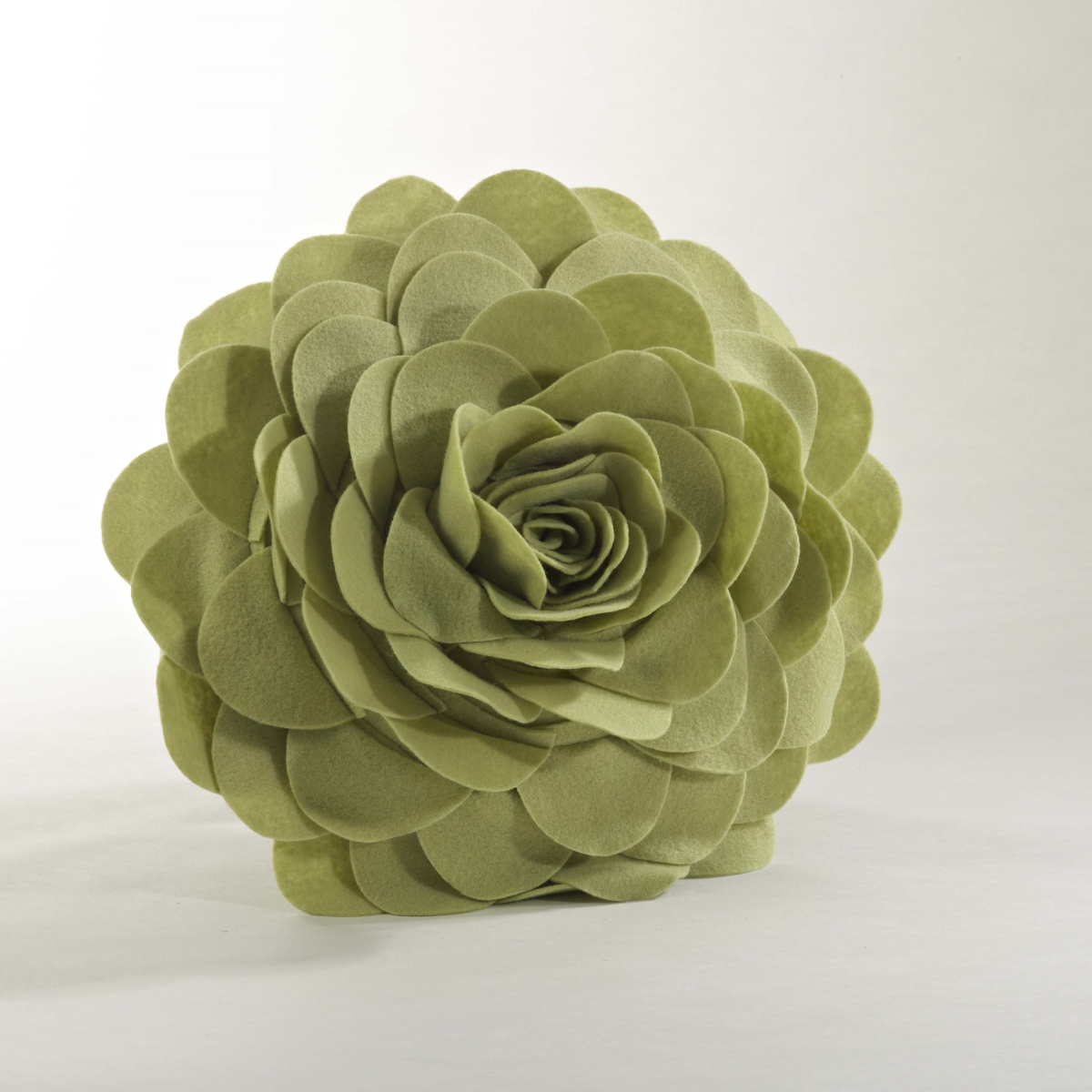 SARO  13 in. Everyday Round Circular Multicolor Flower Decorative Throw Pillow - Lime
