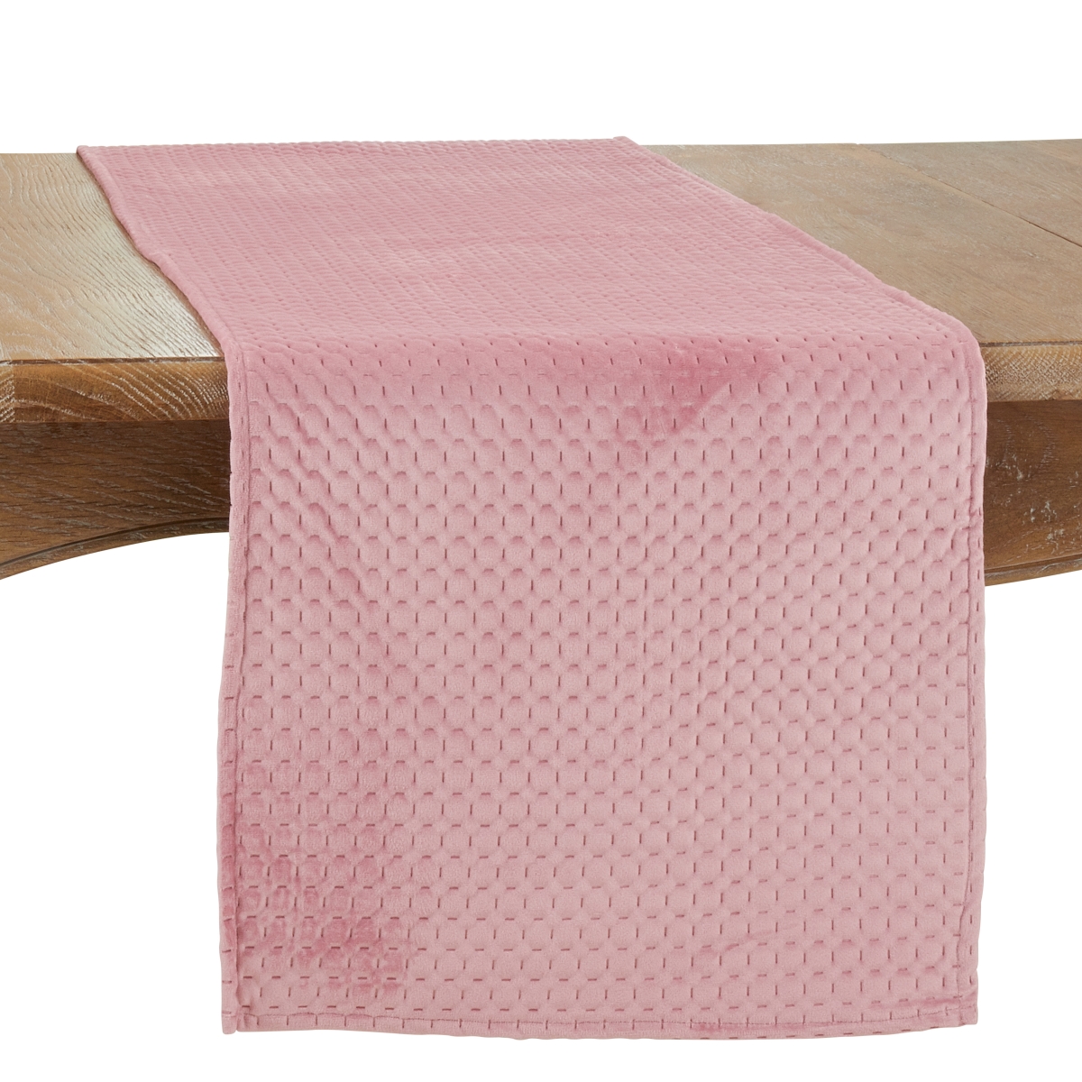 Picture of Saro 9036.DR1672B 16 x 72 in. Pinsonic Velvet Oblong Table Runner, Rose