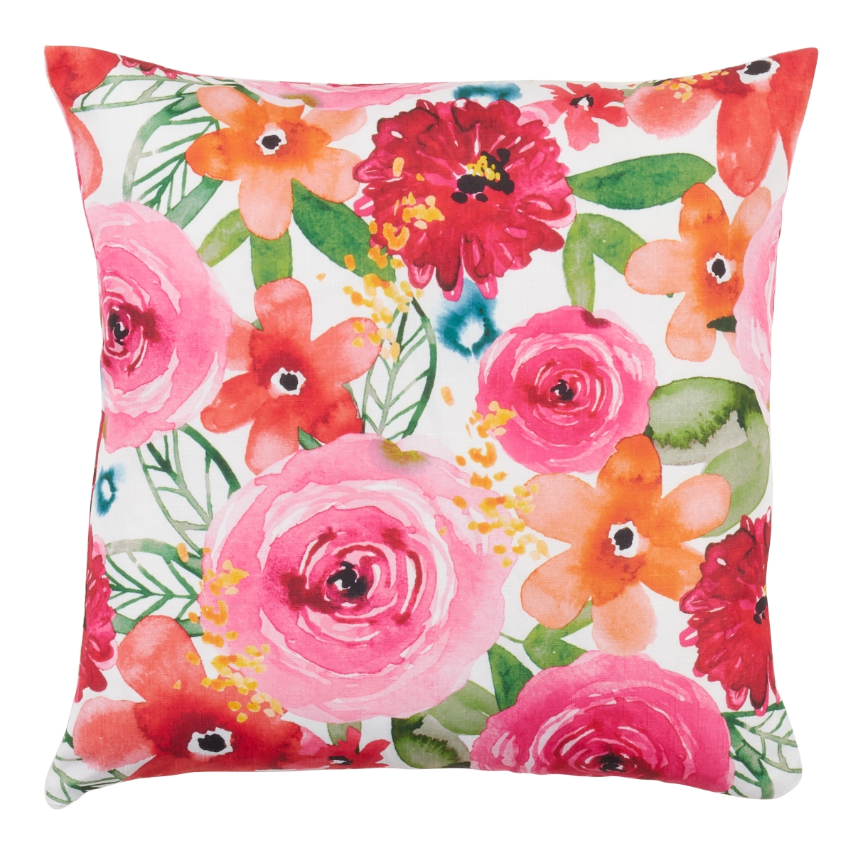 SARO 3233.M18SP 18 in. Sara B Collection Santa Monica Floral Throw Pillow with Poly Filling  Multi Color