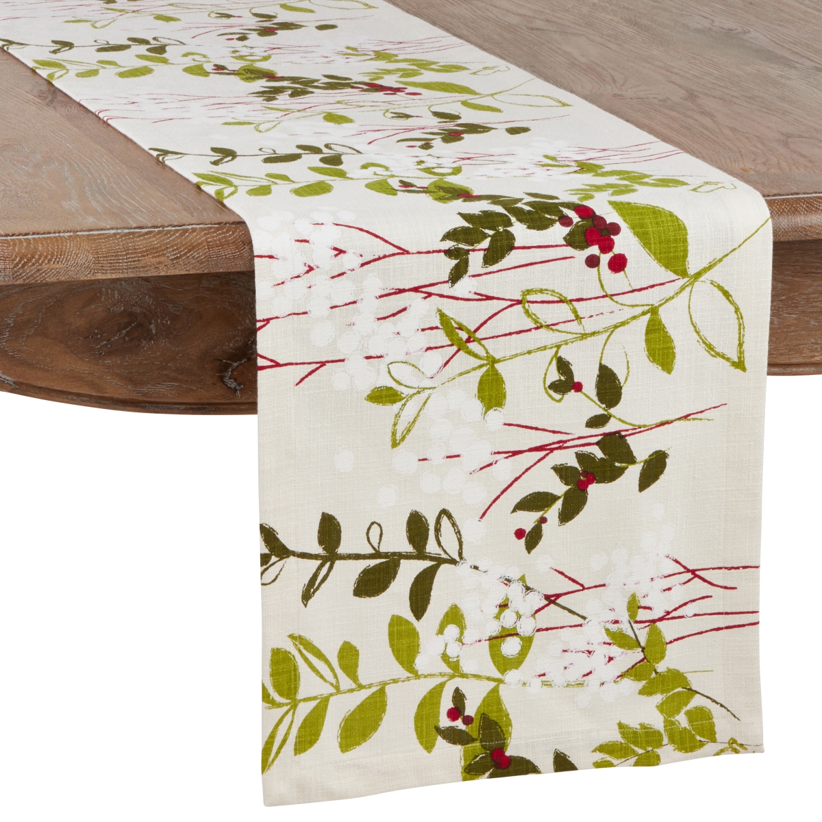Picture of Saro Lifestyle 534.N1490B Holiday Table Runner with Botanical Print