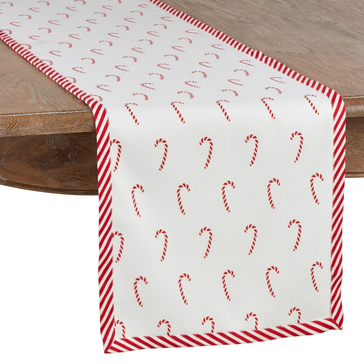 Picture of Saro Lifestyle 2198.R1690B 90 in. Candy Cane Print Table Runner, Red