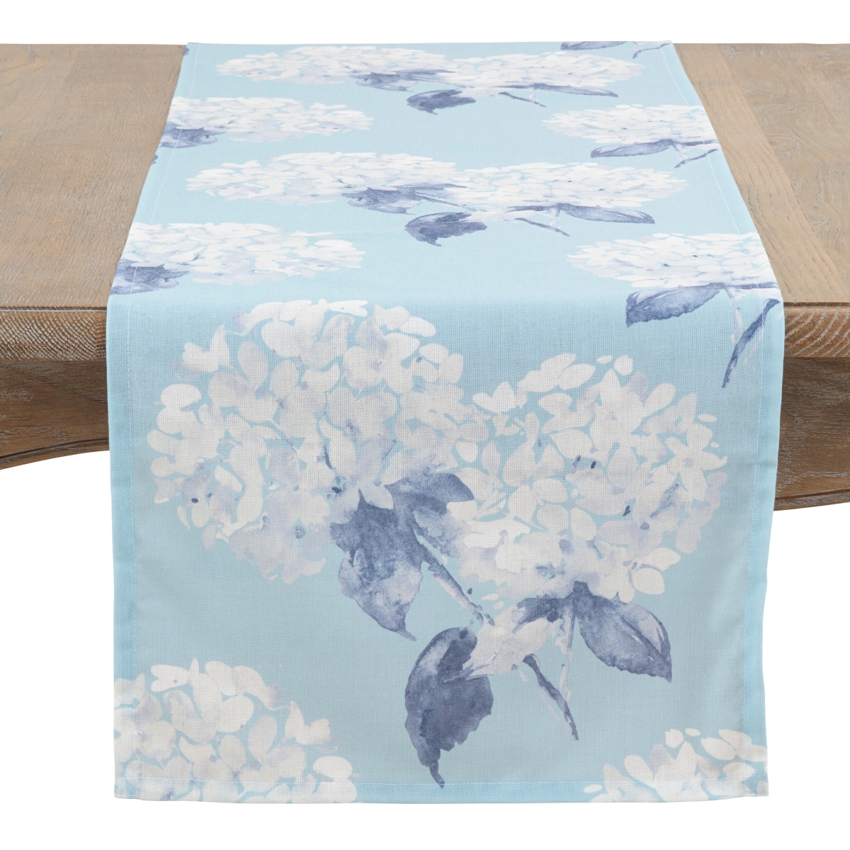 Picture of Saro Lifestyle 1632.A16120B 120 in. Heavenly Hydrangea Table Runner, Aqua