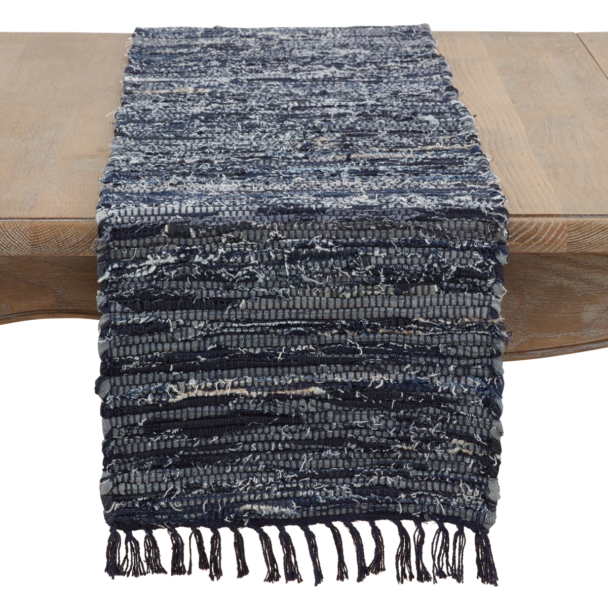 Picture of Saro Lifestyle 917.NB13120B 13 x 120 in. Denim Chindi Runner, Navy Blue