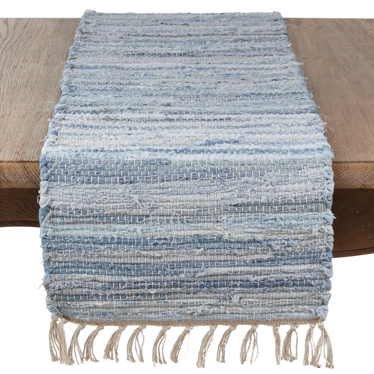Picture of Saro Lifestyle 919.DN1654B 16 x 54 in. Chindi Woven Table Runner, Denim