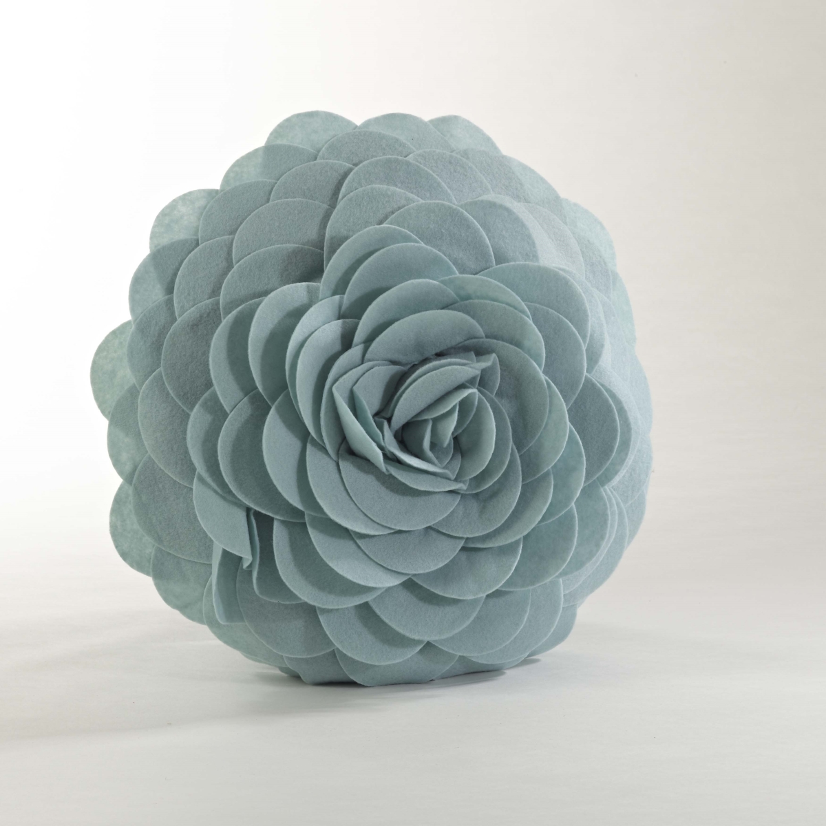 16 in. Rose Flower Design Poly Filled Throw Pillow, Aqua