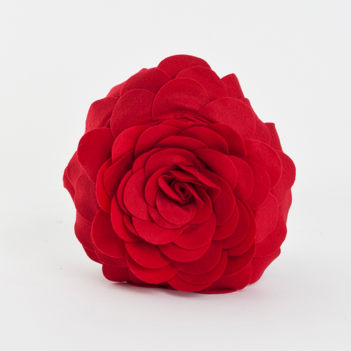 FT095.R16R 16 in. Rose Flower Design Poly Filled Throw Pillow, Red