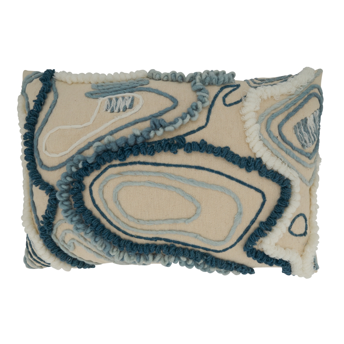 16 x 24 in. Topography Embroidered Throw Oblong Pillow with Down Filling
