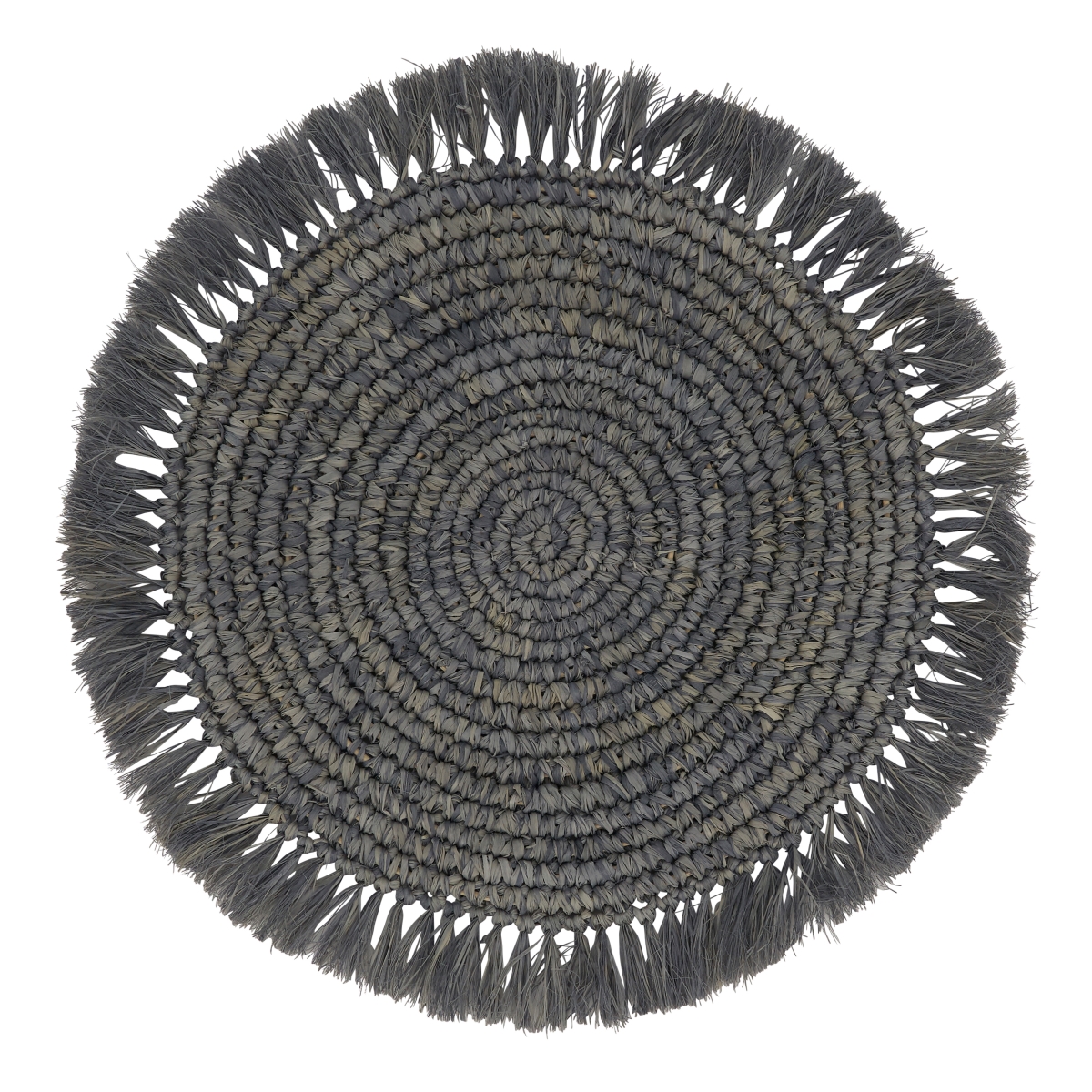 Picture of Saro Lifestyle 1813.GY15R 15 in. Round Raffia Placemat, White - Set of 4