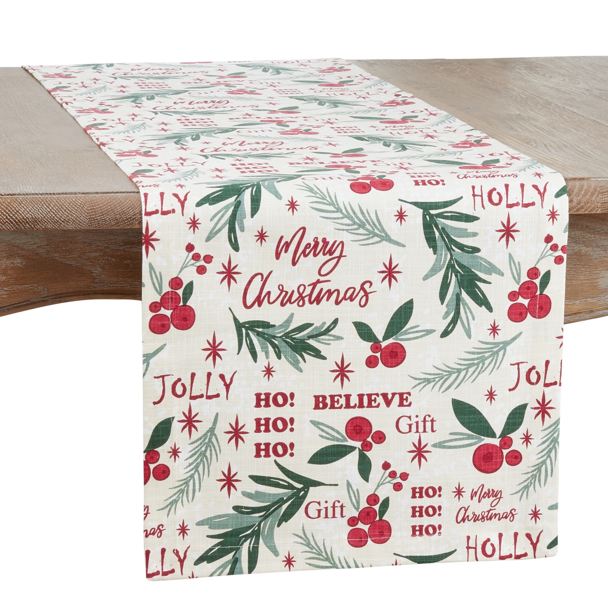 Picture of Saro Lifestyle 2128.M1472B Holly Christmas Table Runner