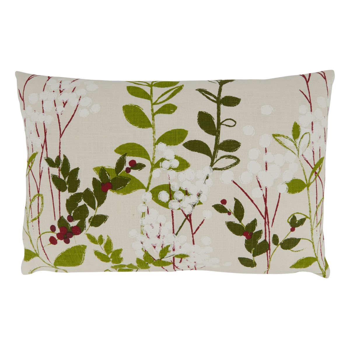 534P.N1320BD Holiday Botanical Design Throw Pillow with Down Filling -  SARO Lifestyle