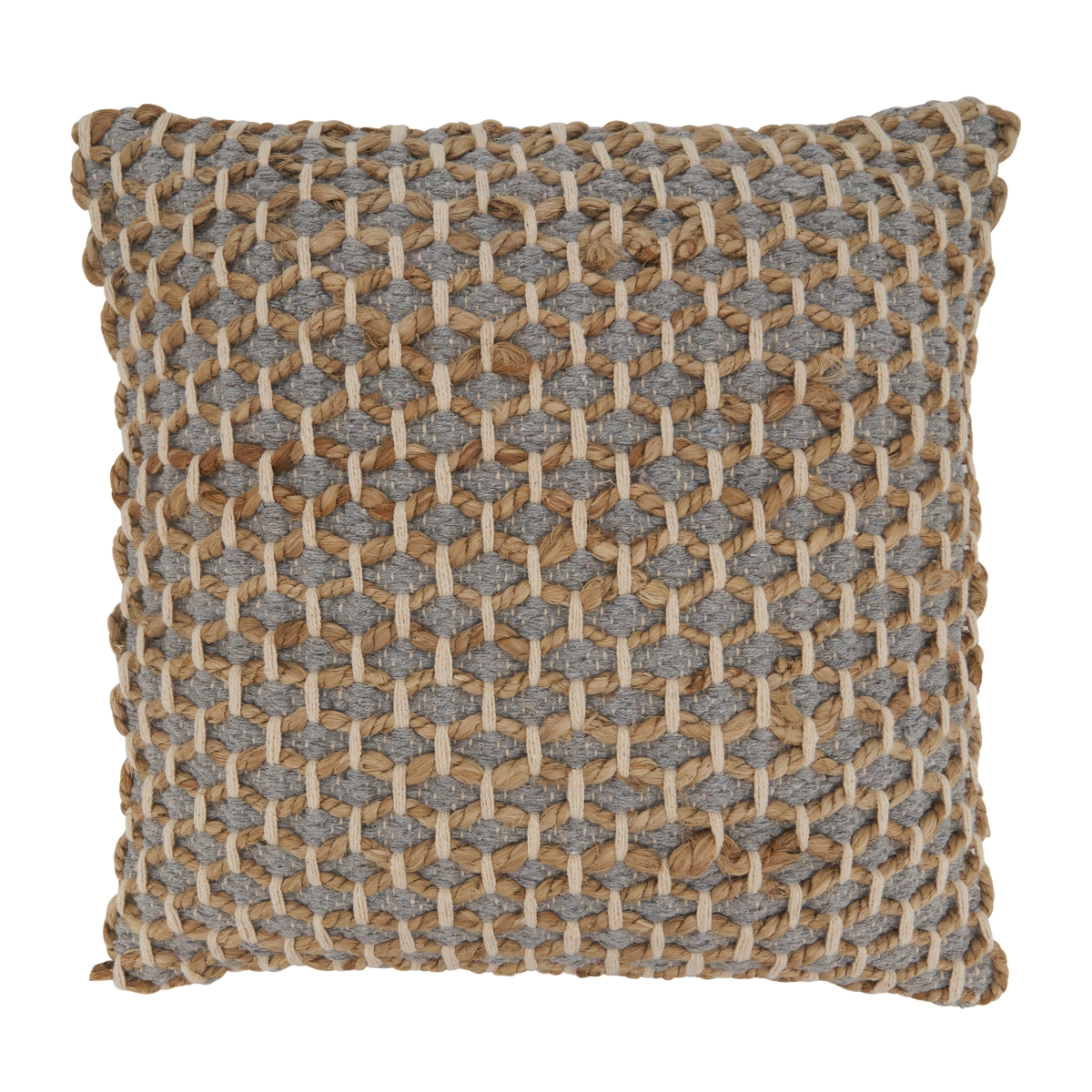 18 in. Rope Design Square Cotton Pillow Cover