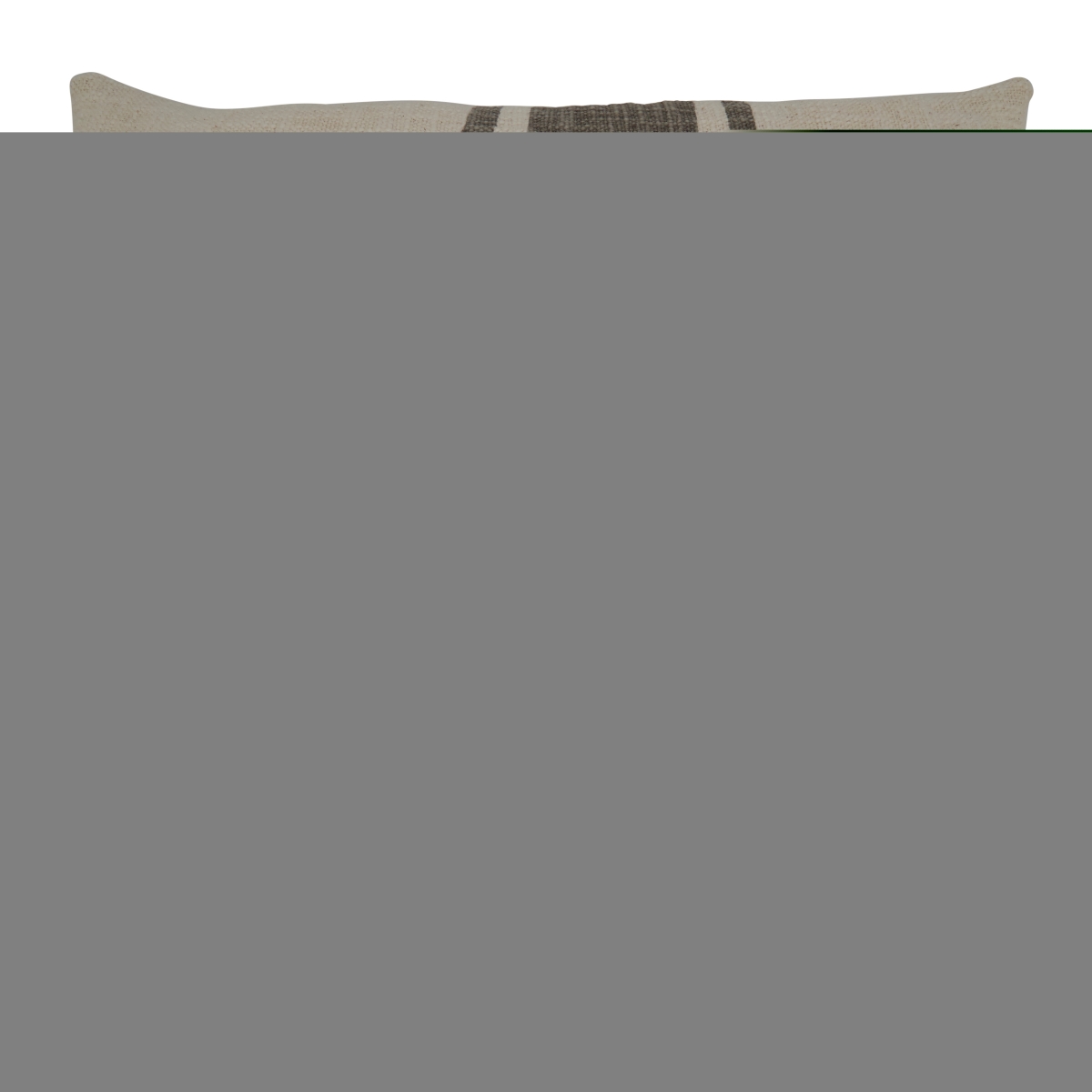 20 in. Striped Tassel Square Pillow Cover, Grey