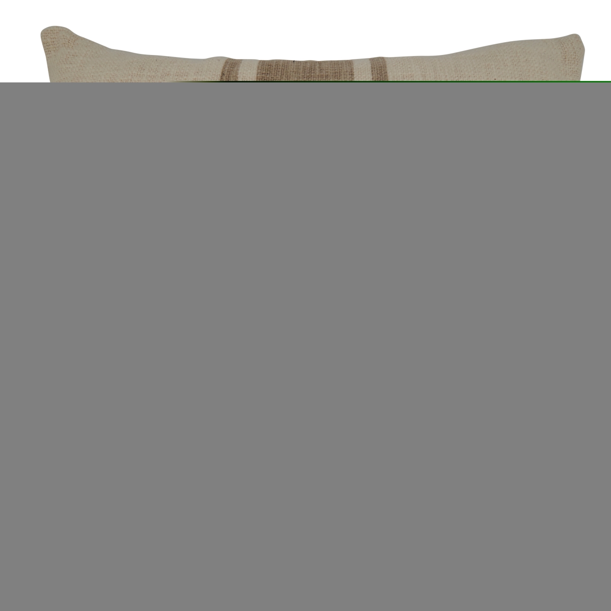 20 in. Striped Tassel Square Pillow Cover, Natural