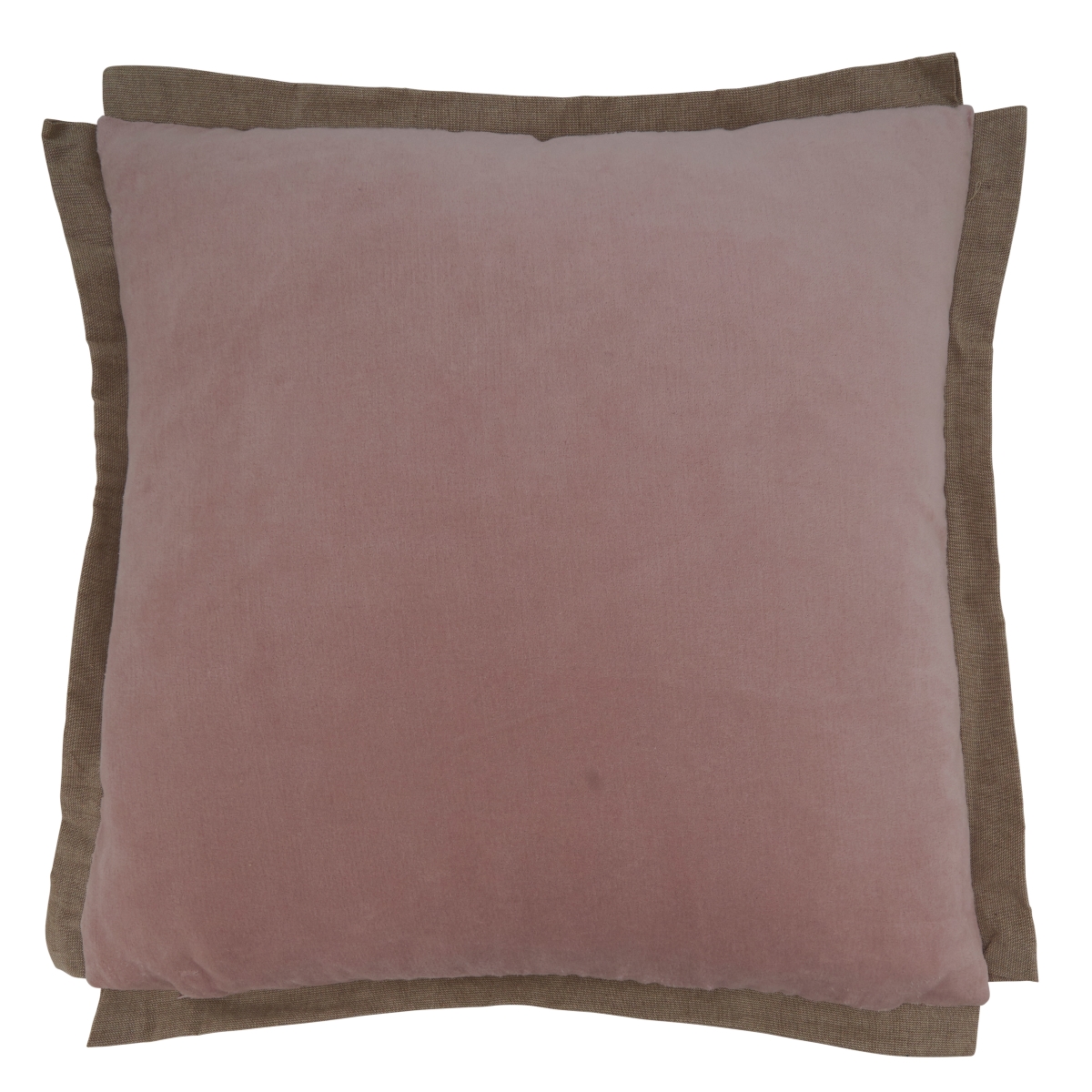 20 in. Velvet Flange Square Pillow Cover, Blush