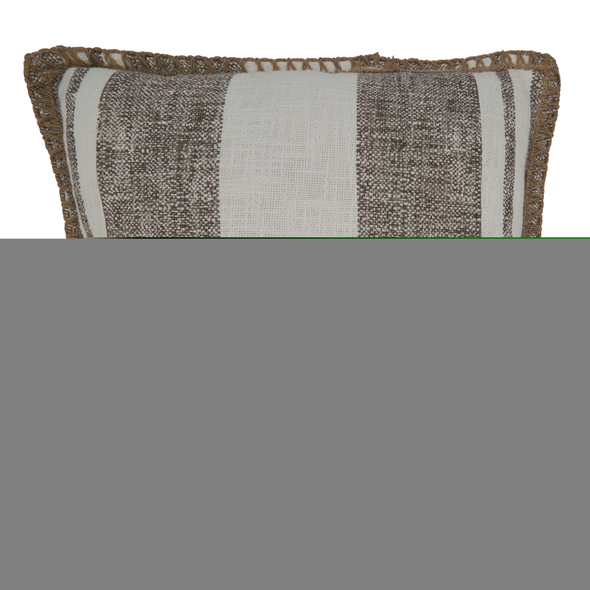 18 in. Striped Whipstitch Square Pillow Cover, Grey