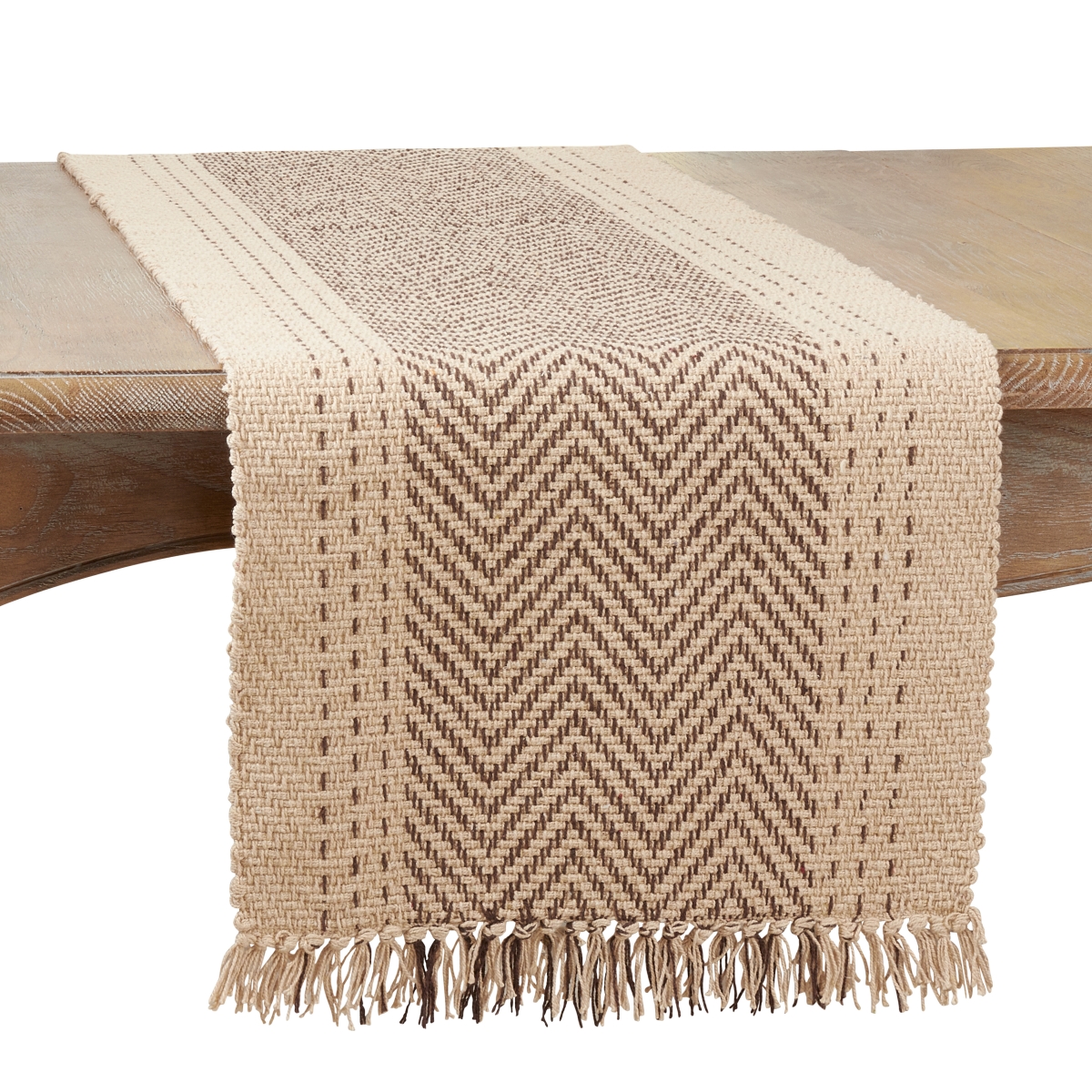 Picture of Saro Lifestyle 1229.N16108B 16 x 108 in. Kantha Stitch Oblong Table Runner, Natural