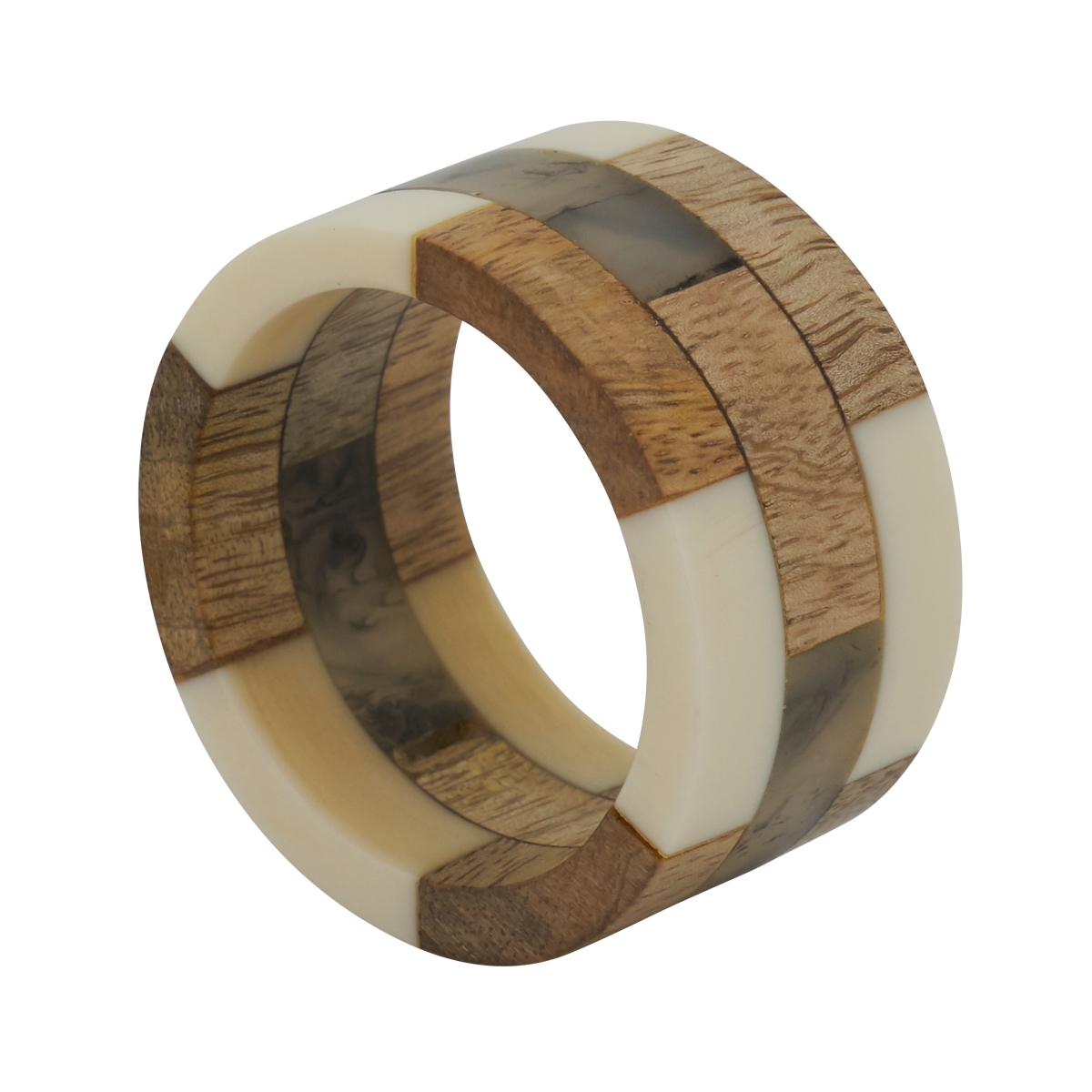 Picture of Saro Lifestyle NR123.N Wood Segments Napkin Ring, Natural - Set of 4