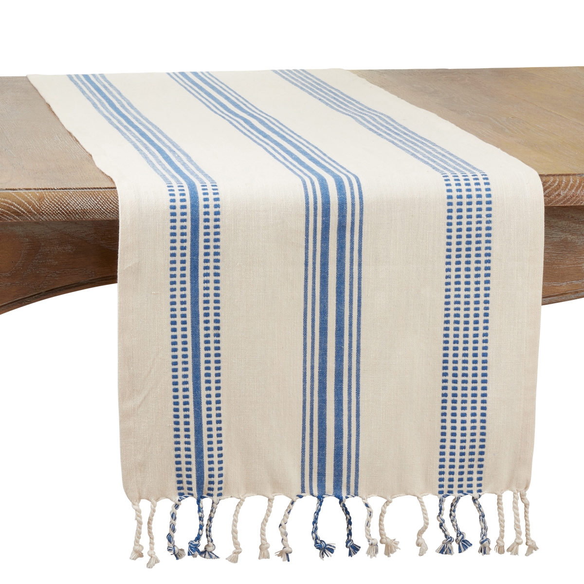 Picture of Saro Lifestyle 5120.NB16120B 16 x 120 in. Striped Oblong Table Runner, Navy Blue