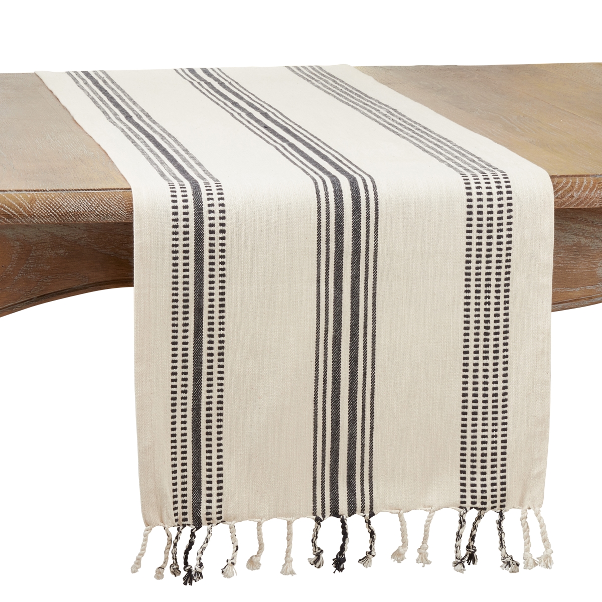 Picture of Saro Lifestyle 5120.BK16108B 16 x 108 in. Striped Oblong Table Runner, Black
