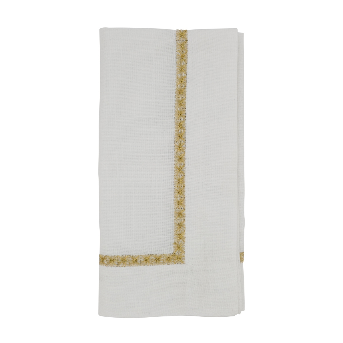 Picture of Saro Lifestyle 5603.GL20S 20 in. Embroidered Border Napkin, Gold - Set of 4