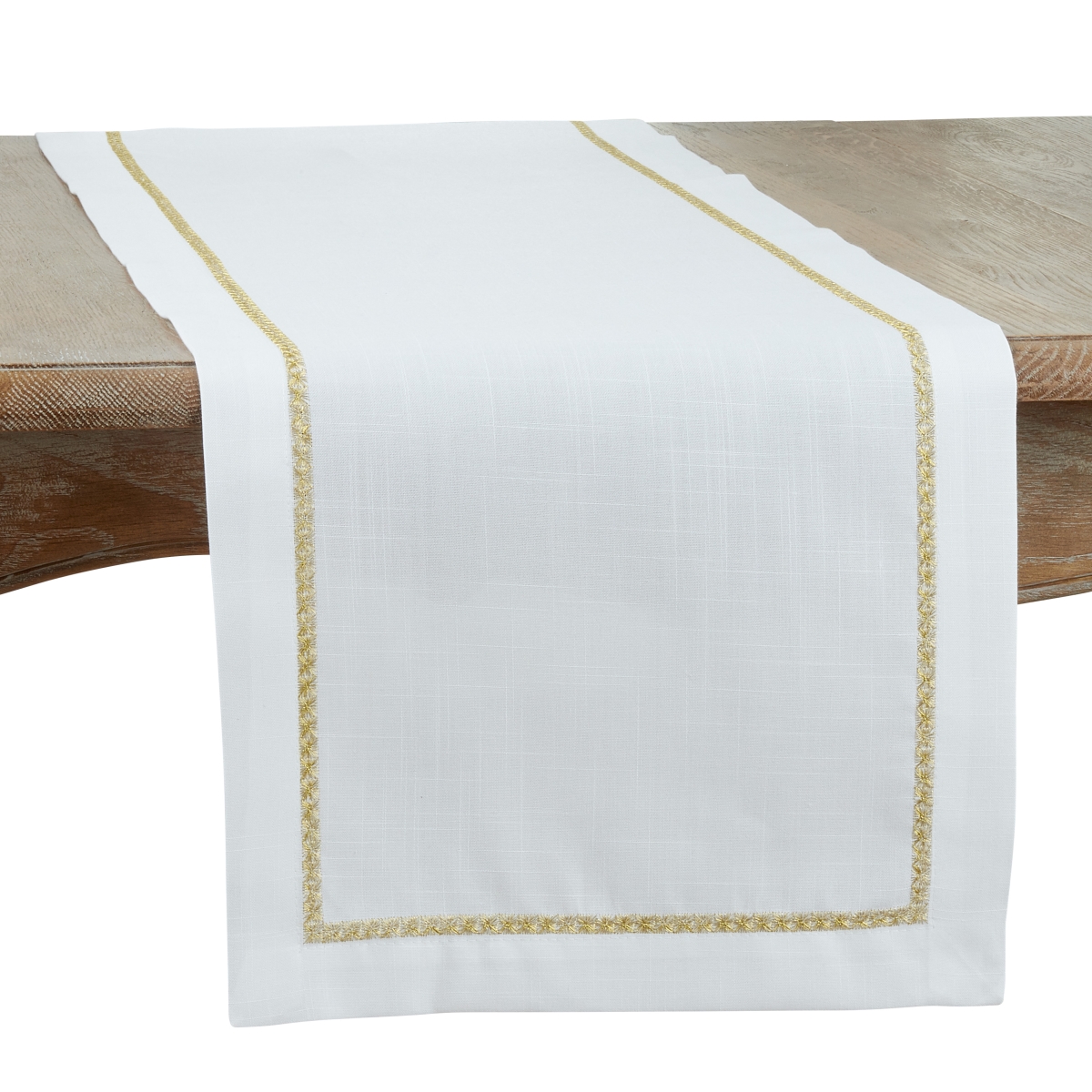 Picture of Saro Lifestyle 5603.GL1690B 16 x 90 in. Embroidered Border Oblong Table Runner, Gold