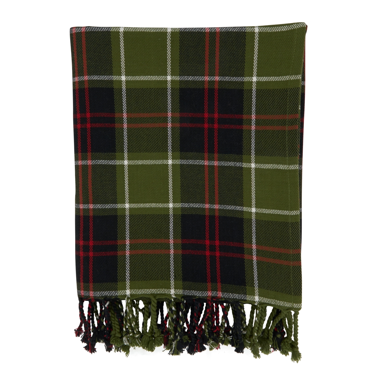 50 x 60 in. Plaid Throw, Green