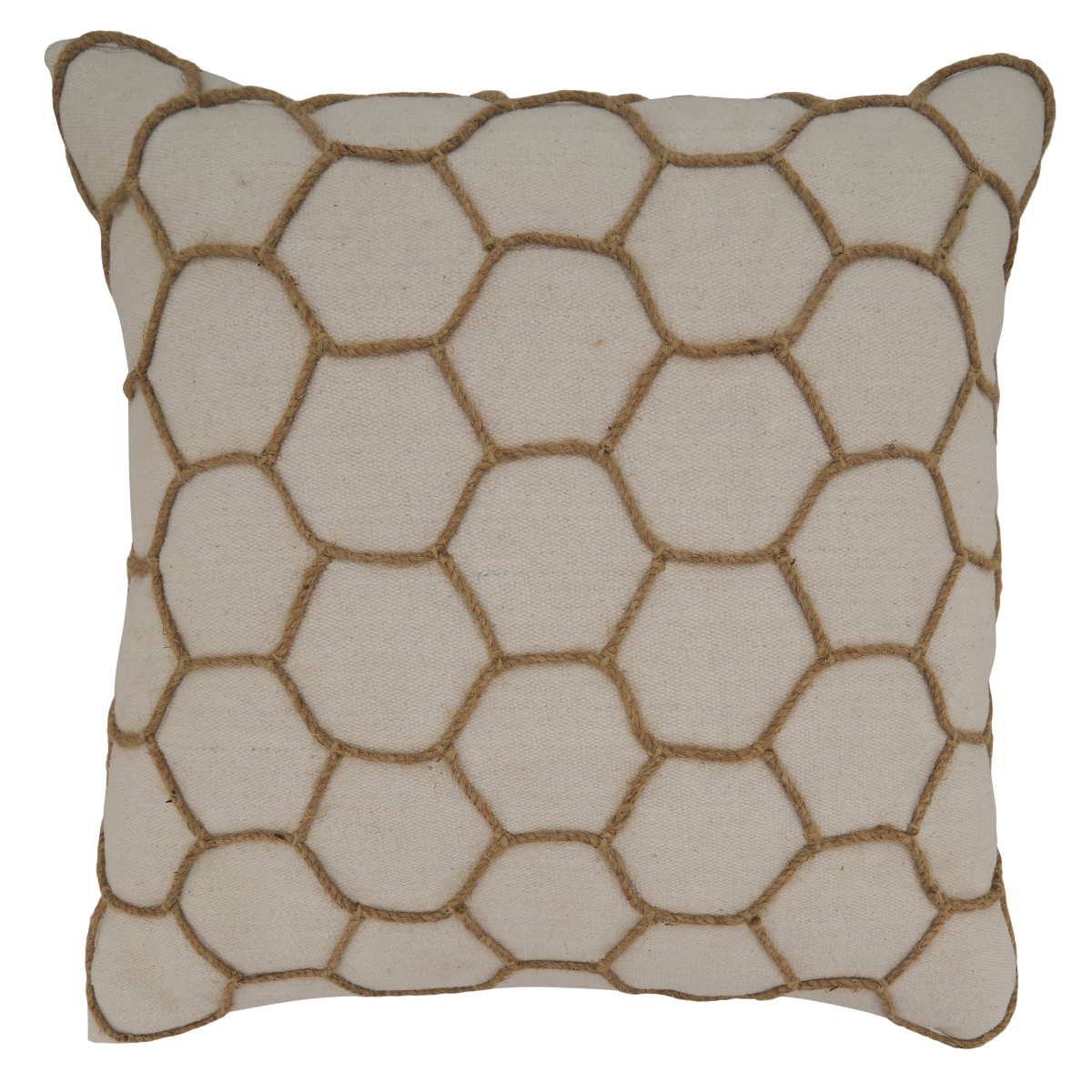 18 in. Dori Embroidered Square Pillow Cover, White