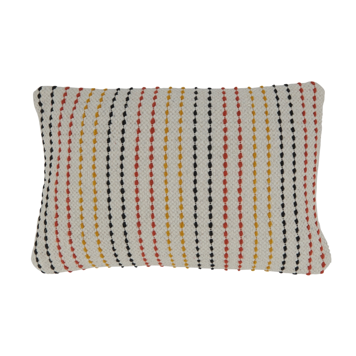 12 x 20 in. Woven Stripe Down Filled Oblong Pillow, Multi Color