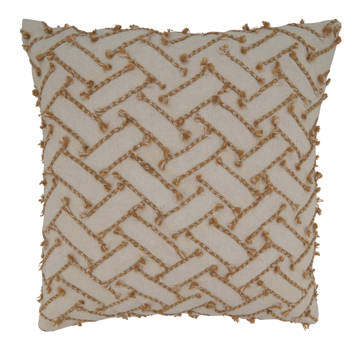 18 in. Dori Embroidered Square Down Filled Pillow, White