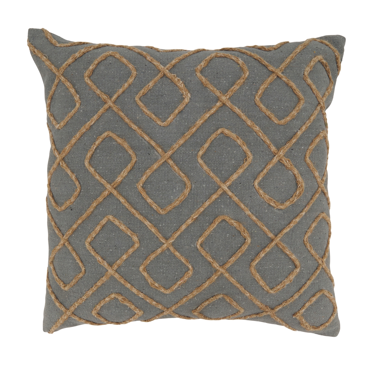 Dori Embroidered Square Down Filled Pillow - Grey - 18 in.