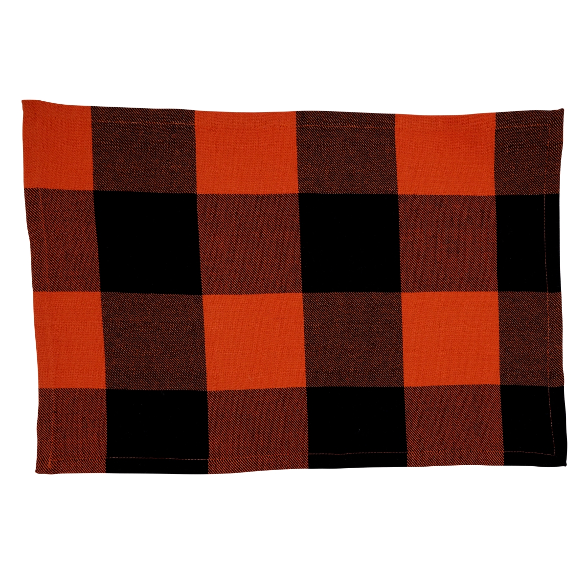 Picture of Saro Lifestyle 5350.OK1420B 14 x 20 in. Buffalo Plaid Oblong Placemat, Orange & Black - Set of 4