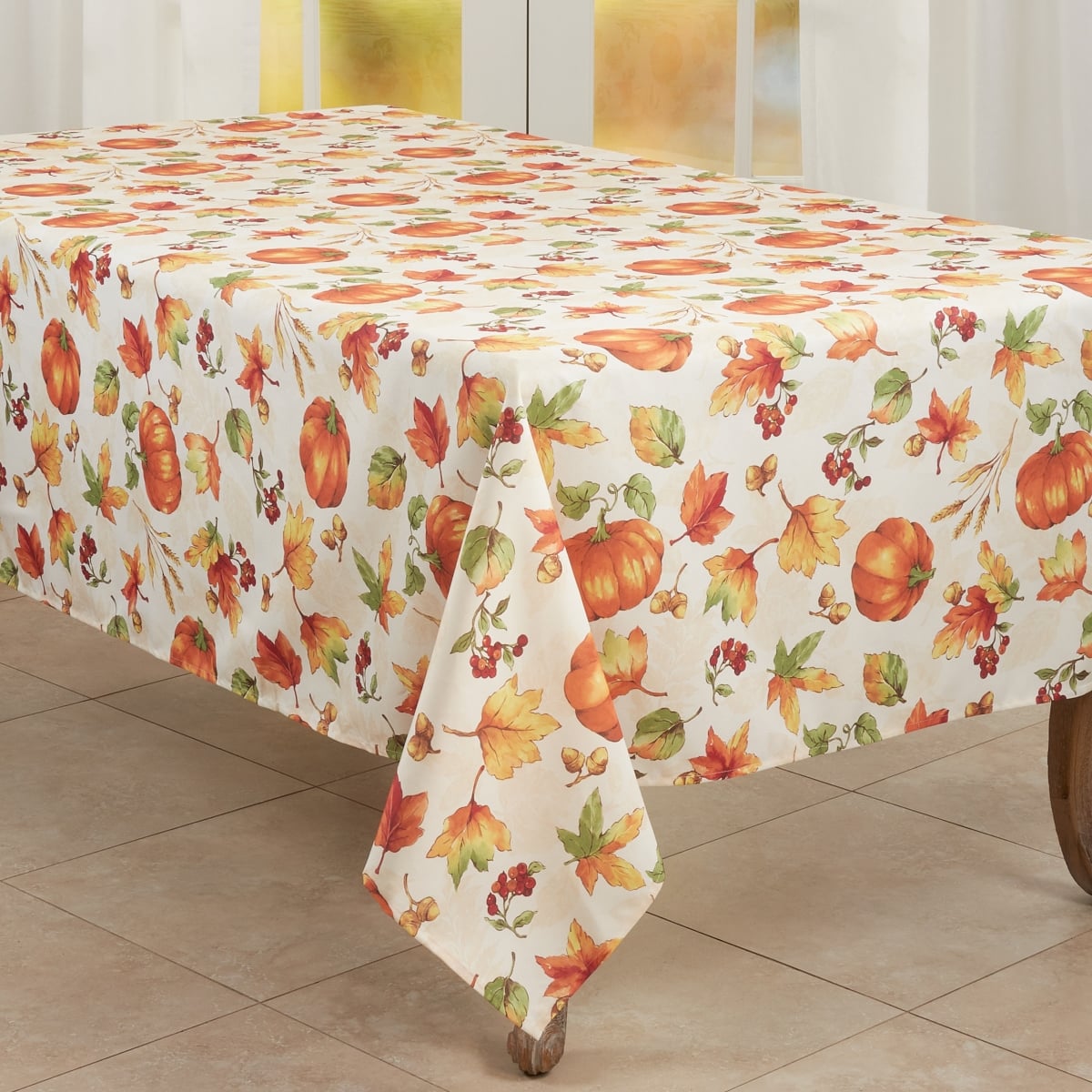 Picture of Saro Lifestyle 6339.OR65160B 65 x 160 in. Fall Pumpkin Oblong Tablecloth, Orange