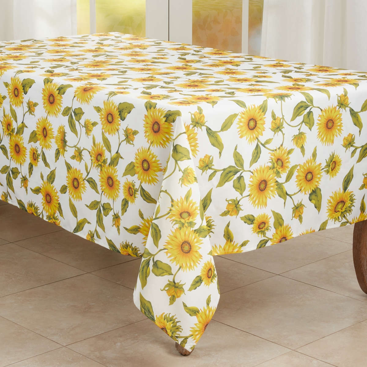 Picture of Saro Lifestyle 6248.Y65120B 65 x 120 in. Sunflower Oblong Tablecloth, Yellow