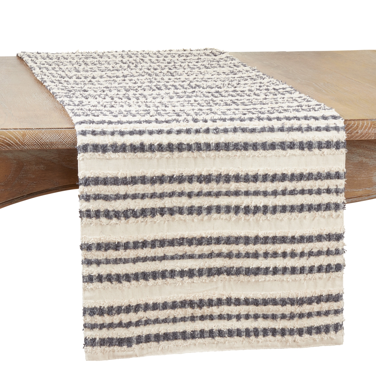 Picture of Saro Lifestyle 425.BW1672B 16 x 72 in. Striped Oblong Table Runner, Black & White