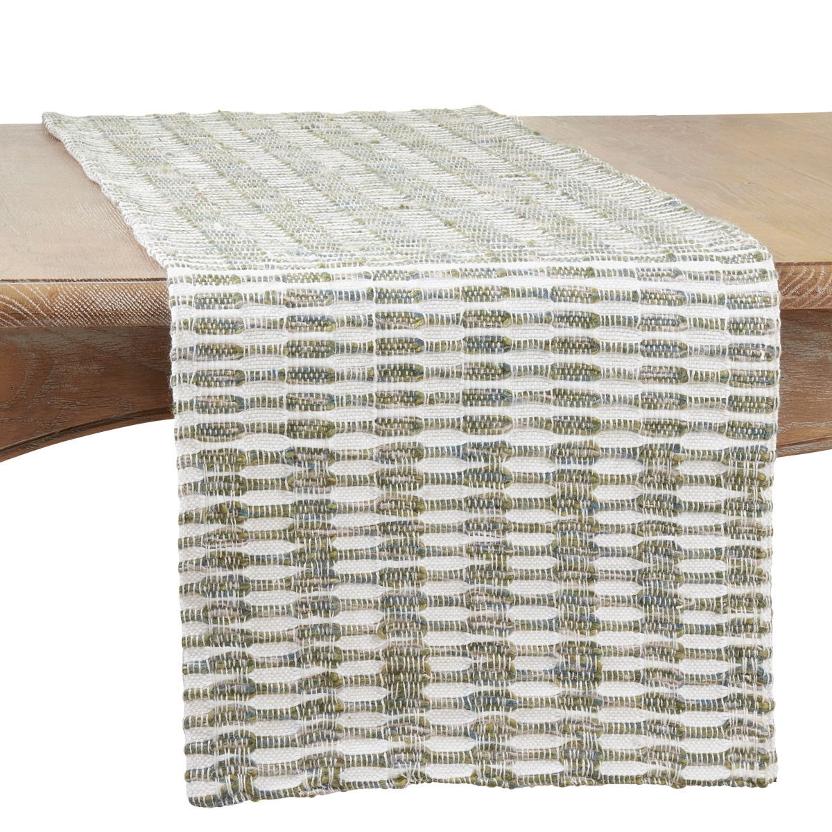 Picture of Saro Lifestyle 852.G1672B 16 x 72 in. Woven Line Table Runner, Green