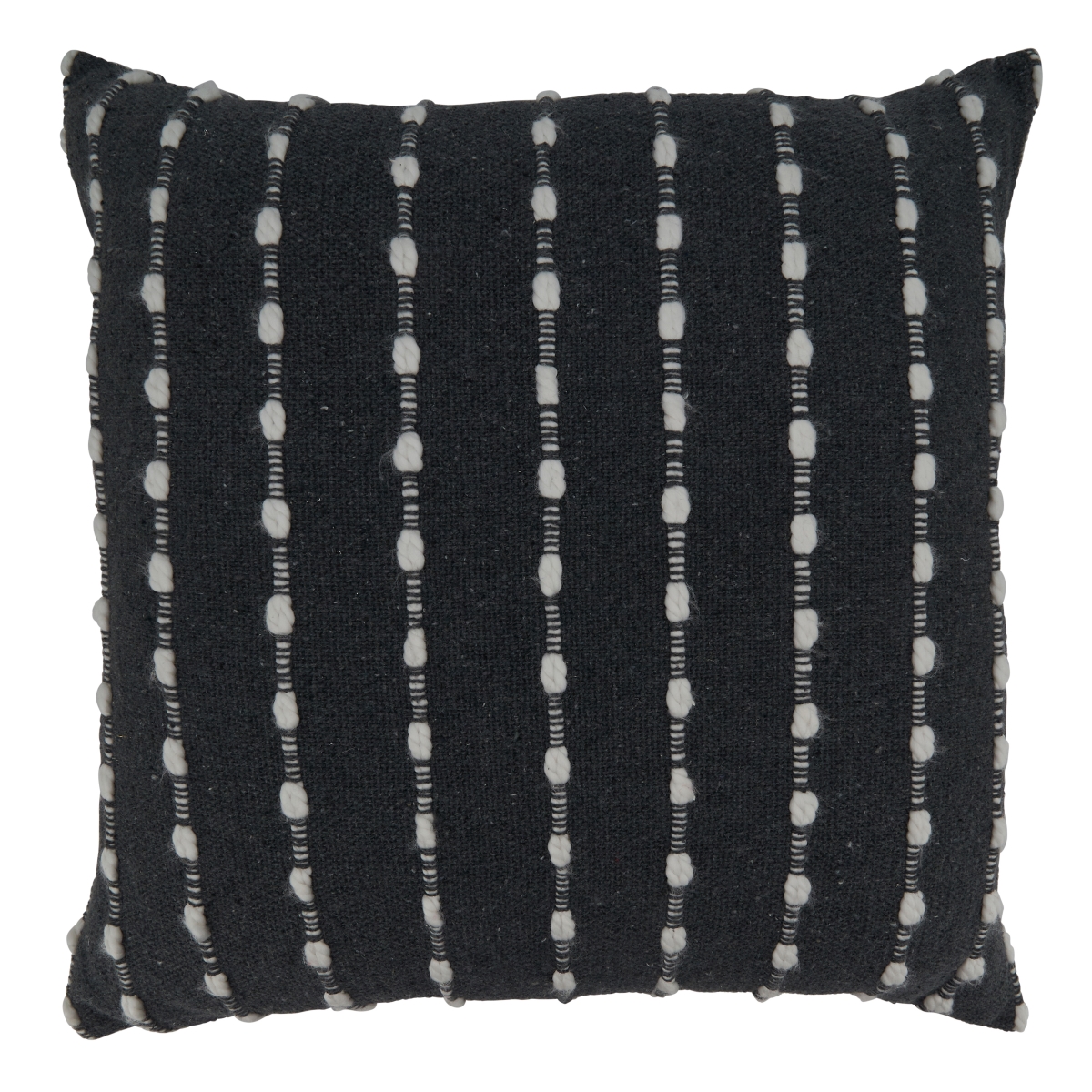 22 in. Striped Square Down Filled Pillow, Black