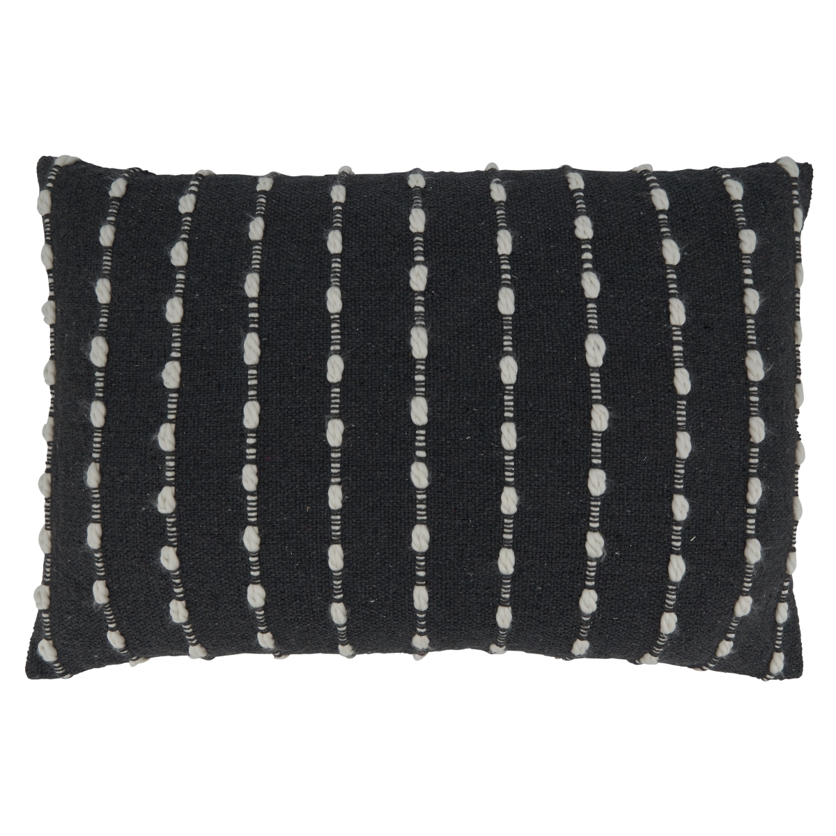16 x 24 in. Striped Poly-Filled Oblong Pillow, Black