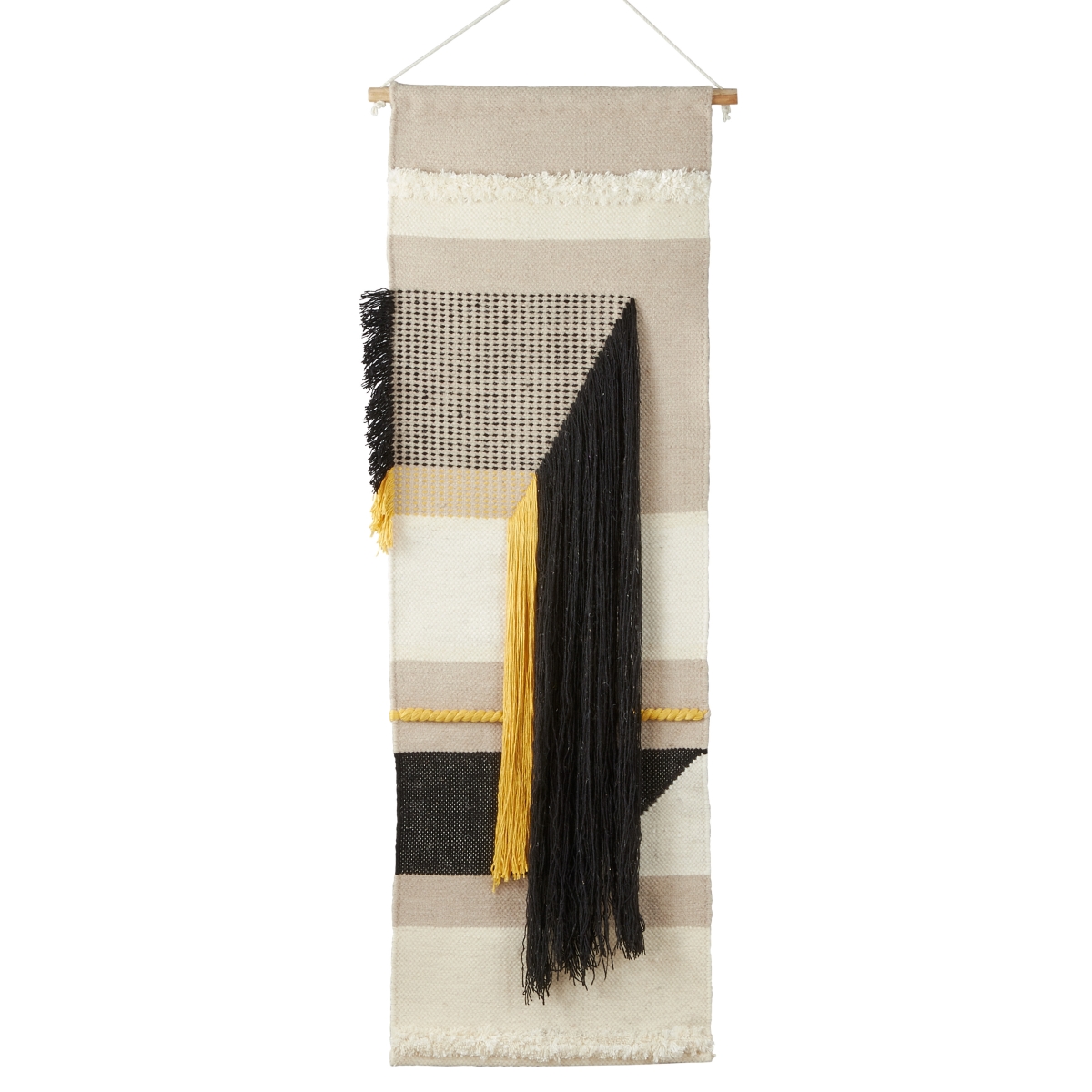 18 x 55 in. Textured Woven Wall Hanging, Black & White -  Doba-BNT, SA2492767