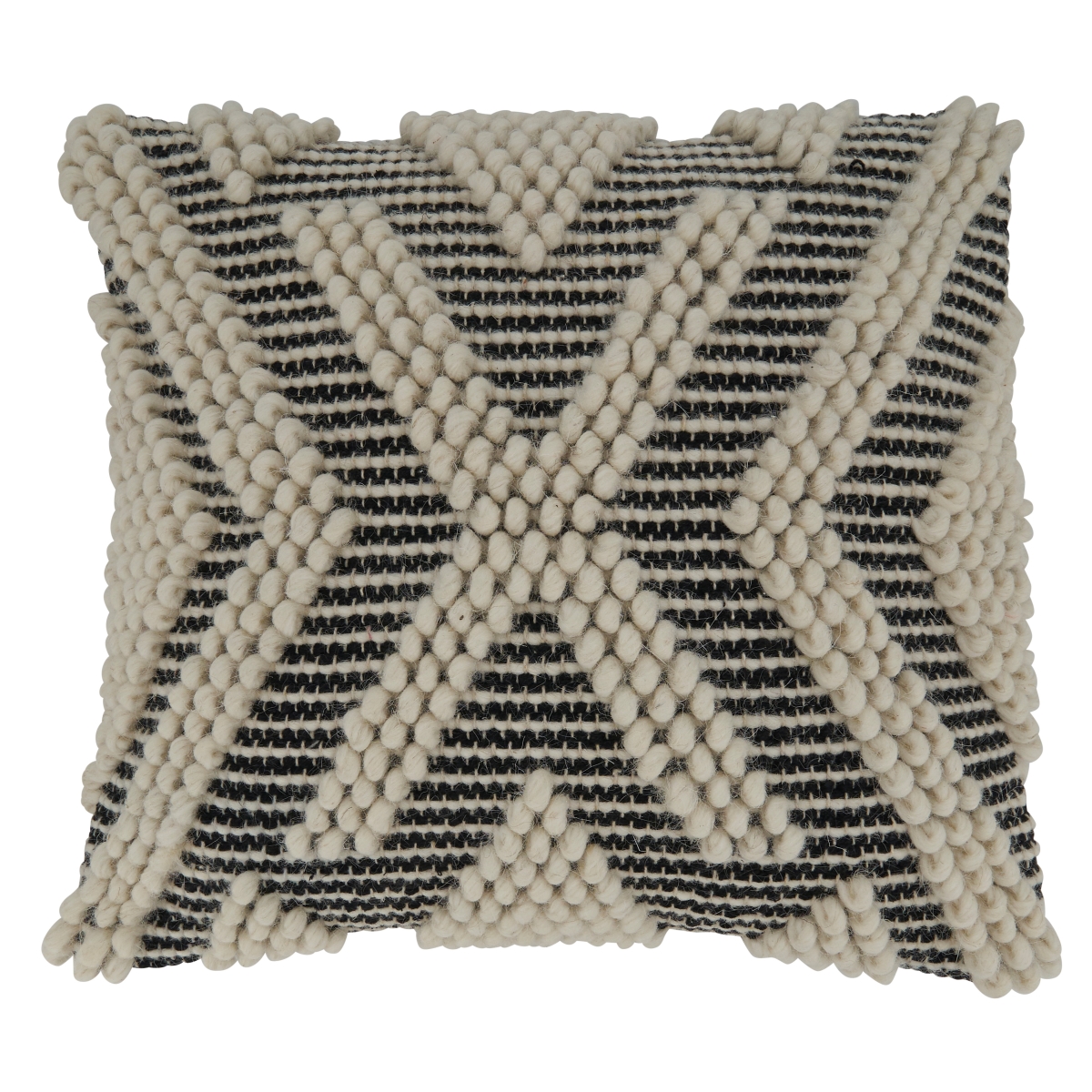 18 in. Arrow Woven Square Poly-Filled Pillow, Black & White