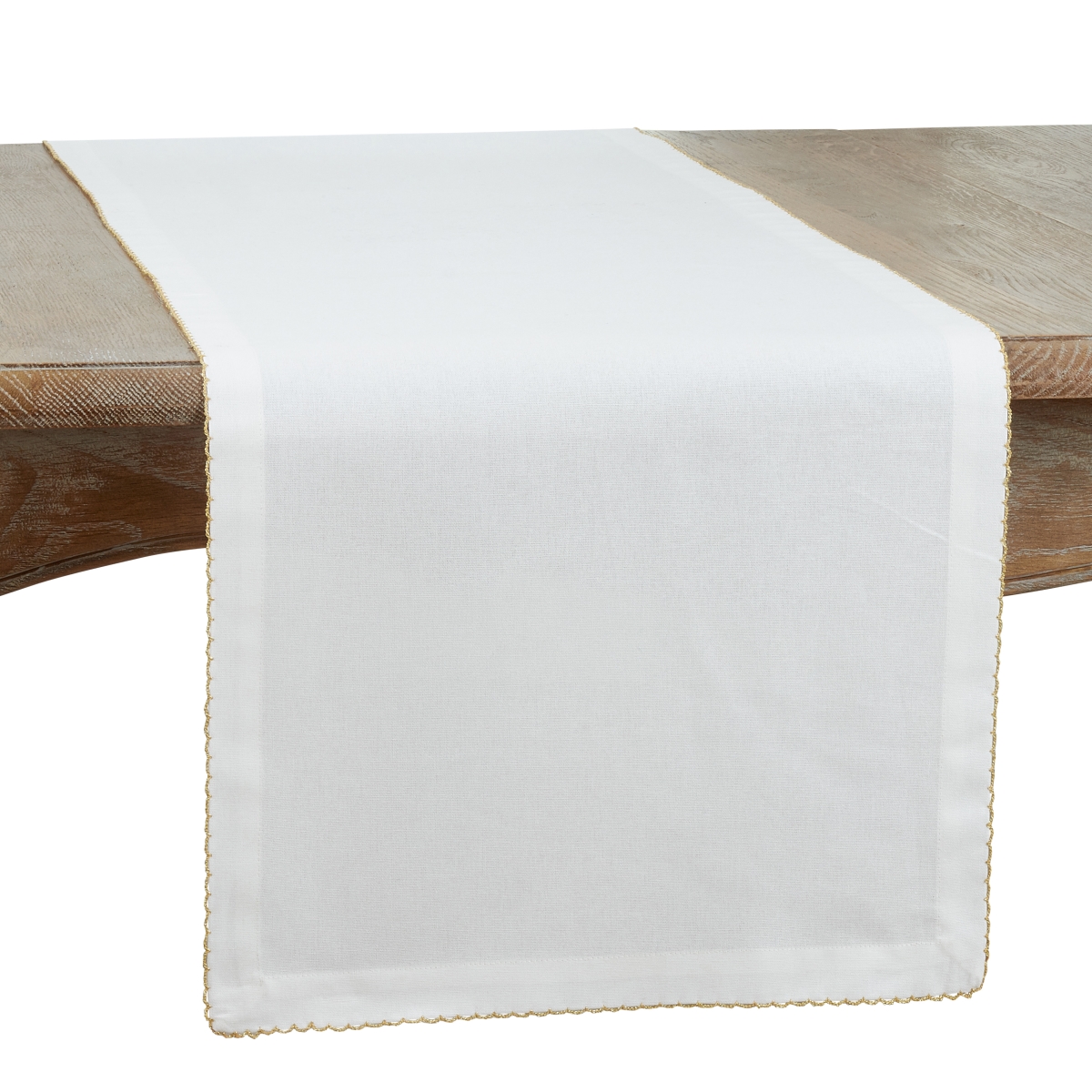 Picture of Saro Lifestyle 1442.GL16120B 16 x 120 in. Whip Stitched Oblong Table Runner, Gold