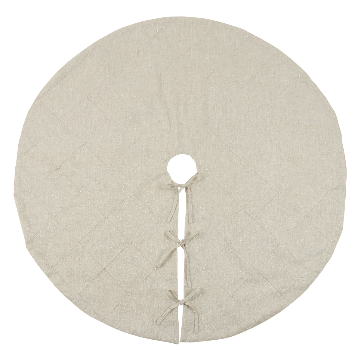 54 in. Diamond Stitched Round Tree Skirt, Natural