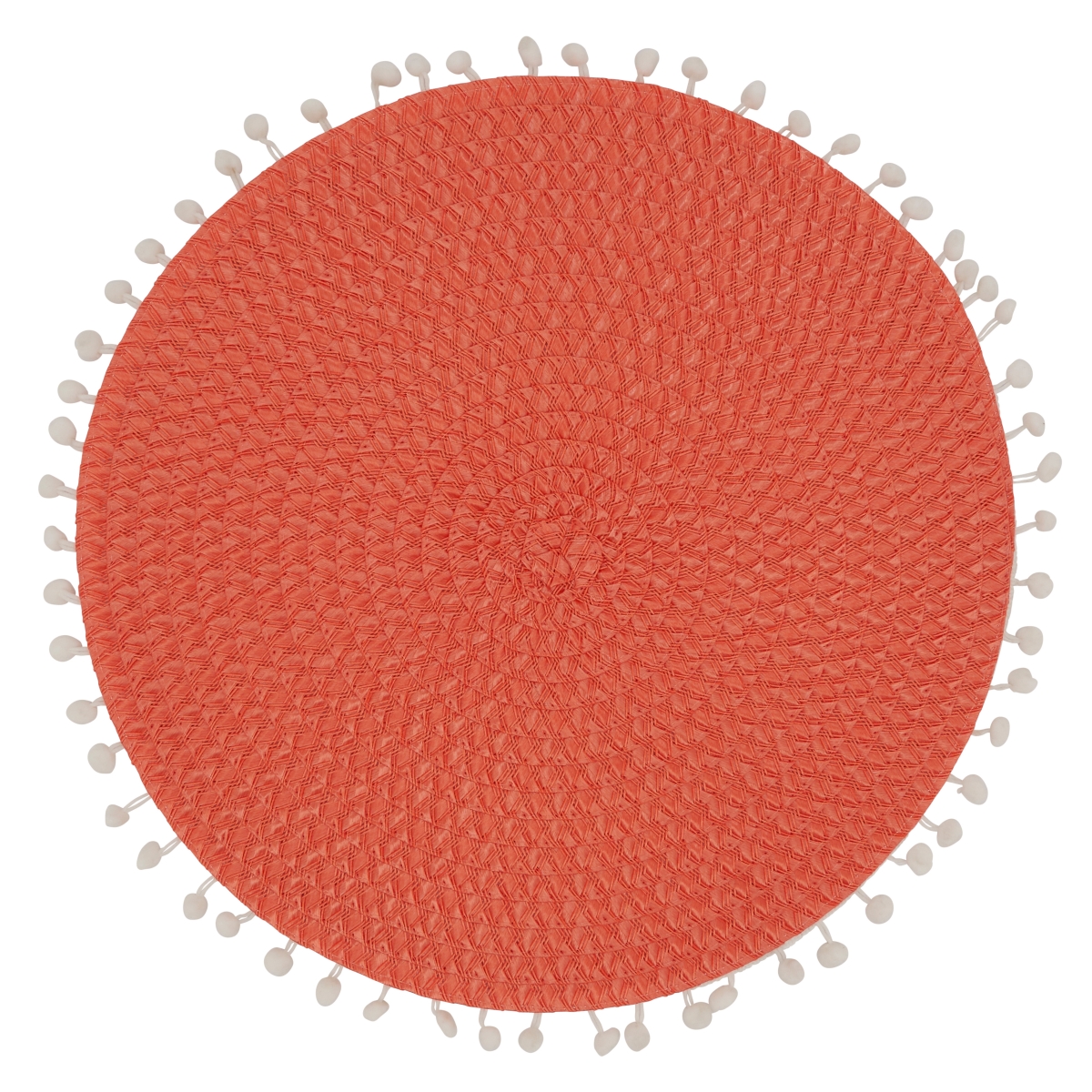 Picture of Saro Lifestyle 2802.PR15R 15 in. Pom Pom Round Placemat - Set of 4