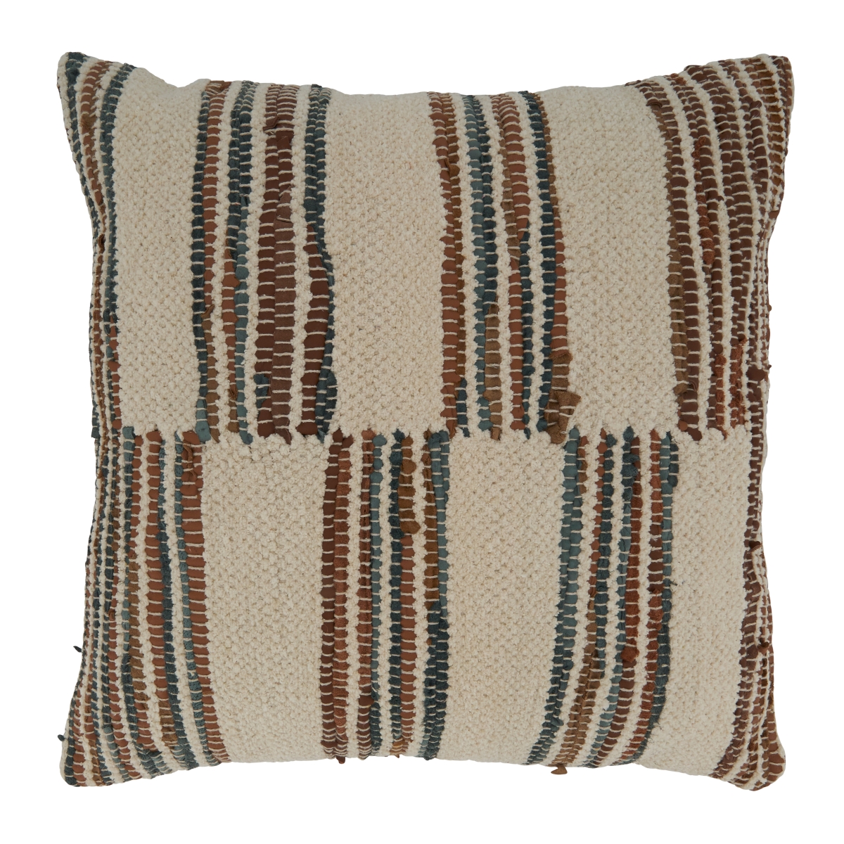 20 in. Square Chindi Stripe Throw Pillow with Down Filling