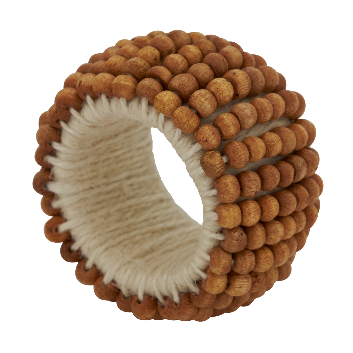 Picture of Saro Lifestyle NR120.N Wooden Bead Napkin Rings, Natural - Set of 4