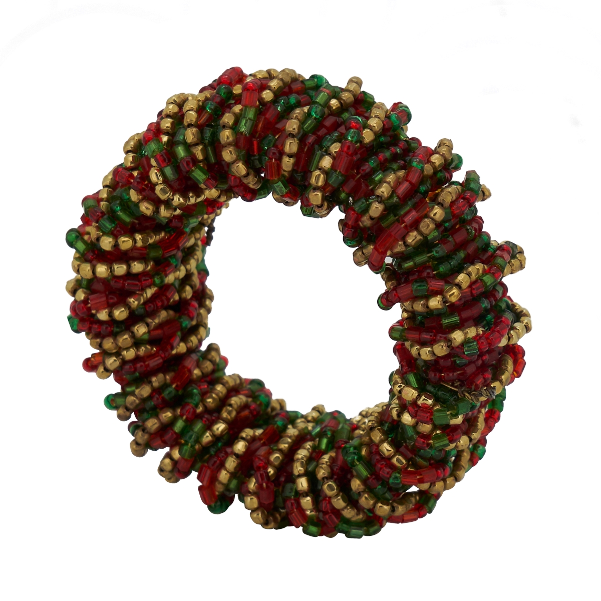 Picture of Saro Lifestyle NR531.RG Beaded Round Napkin Rings, Red - Set of 4