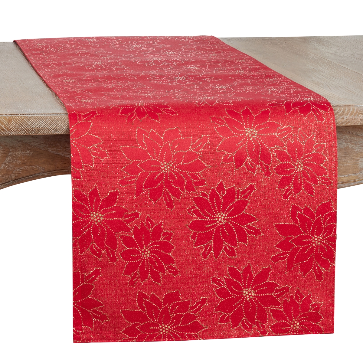 Picture of Saro Lifestyle 8857.R1672B 16 x 72 in. Oblong Poinsettia Design Table Runner