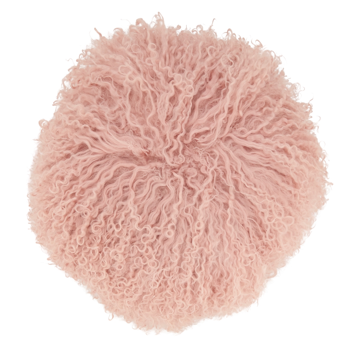 3564.RS13R 13 in. 100 Percent Wool Mongolian Lamb Fur Throw Pillow with Poly Filling, Rose