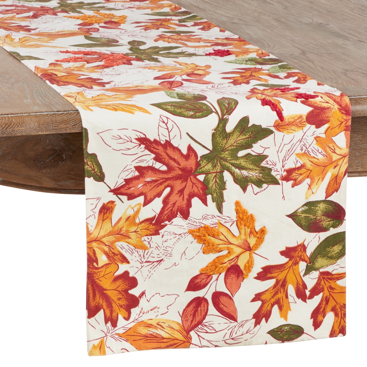 Picture of Saro Lifestyle 1227.M1690B 16 x 90 in. Embroidered Autumn Leaves Table Runner